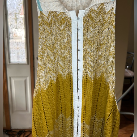 Free People Tank Sweater Peplum Polo Neutral Combo Sleeveless Medium Prep - Picture 4 of 8